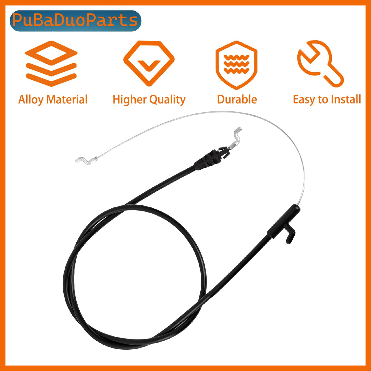 PuBaDuoParts 51-inch control cable with 37-inch conduit for smooth throttle.