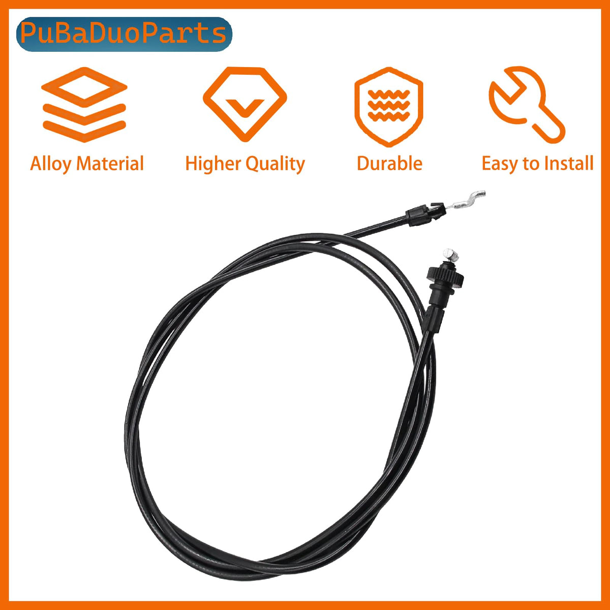 PuBaDuoParts 946-04206A drive cable with Z-bend end for secure control lever attachment
