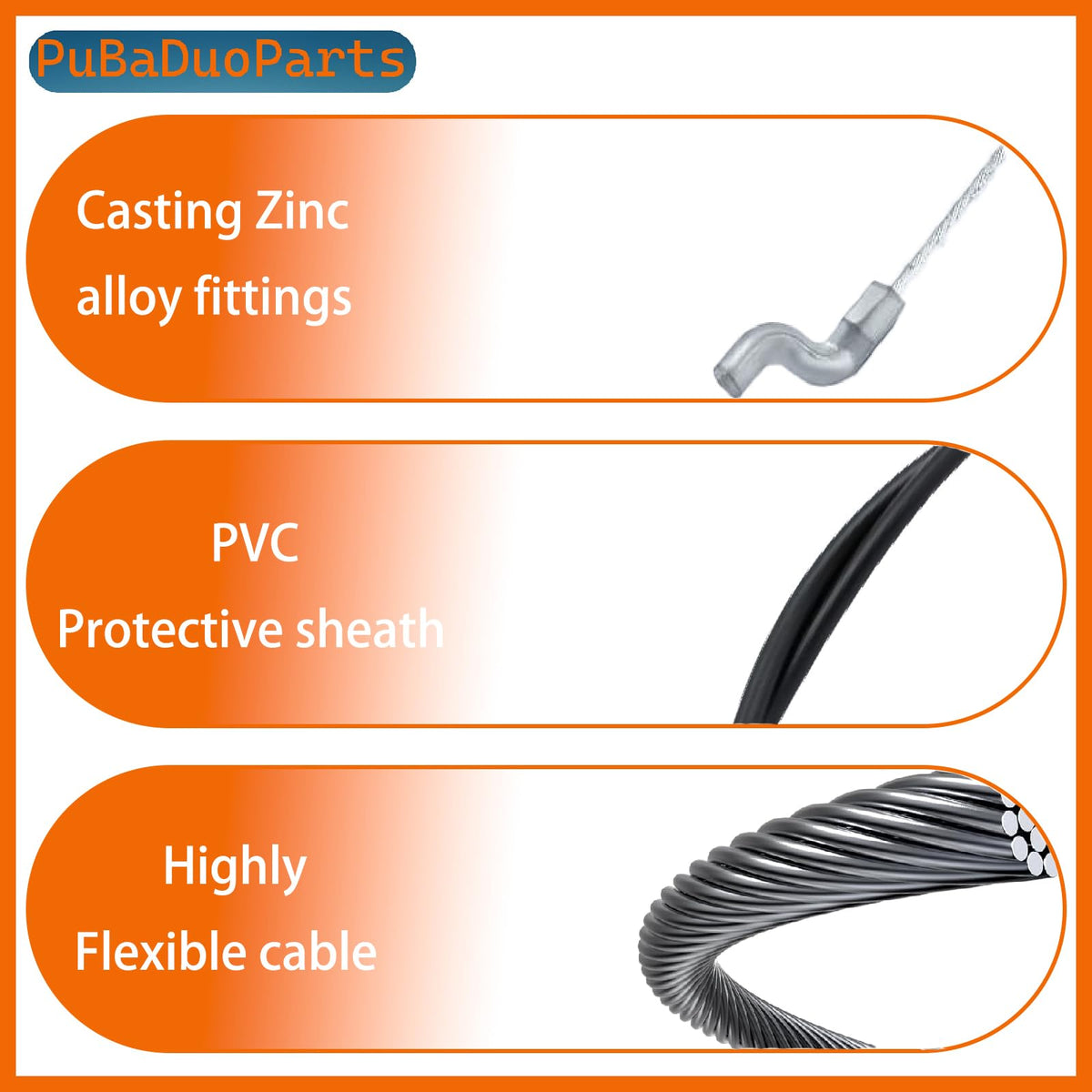 PuBaDuoParts Z-bend ends provide secure connection and wear resistance.