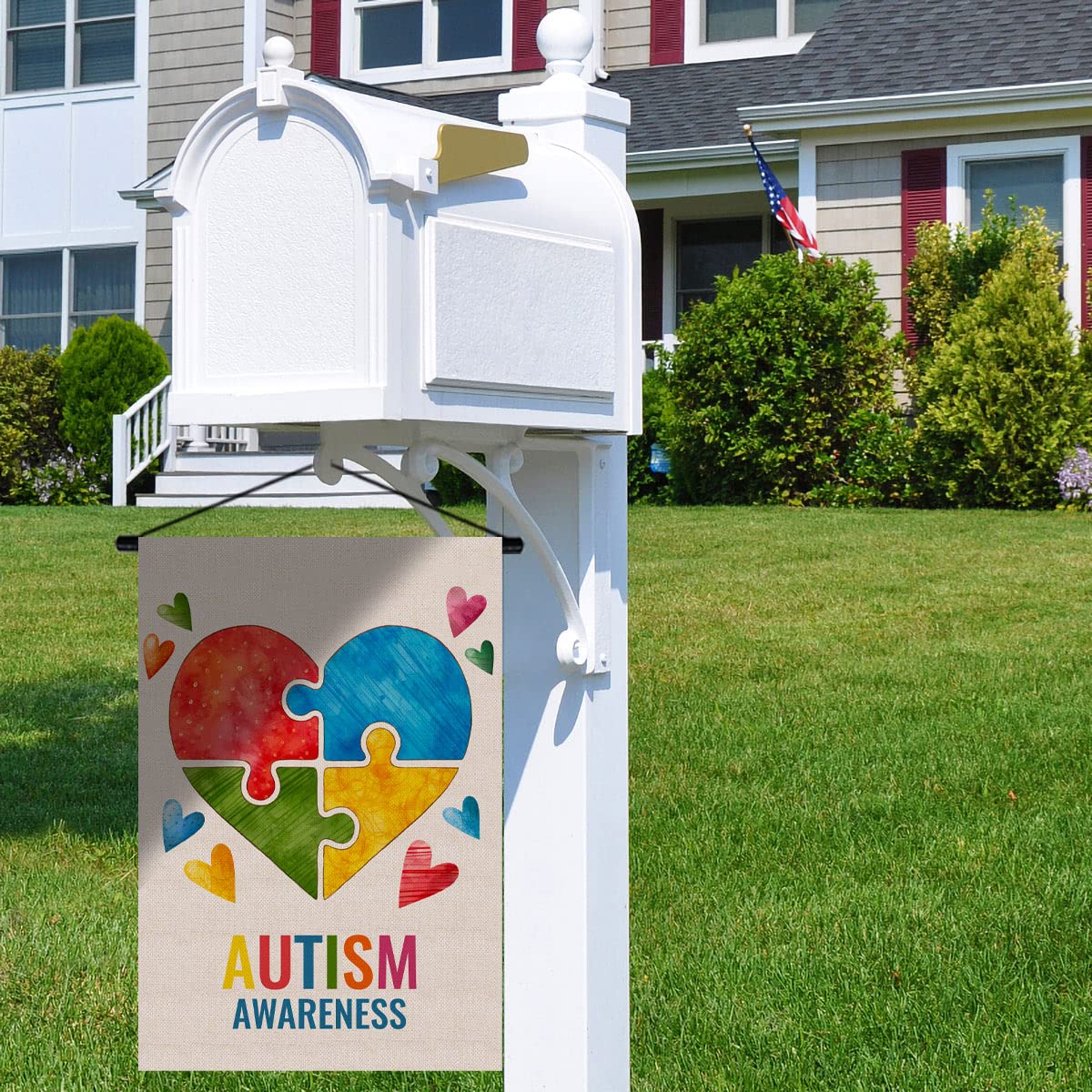 Pudodo autism awareness flag 13x19 inches fits standard flag stands