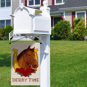 Pudodo Derby Time garden flag a stylish yard decor accent for outdoor spaces.