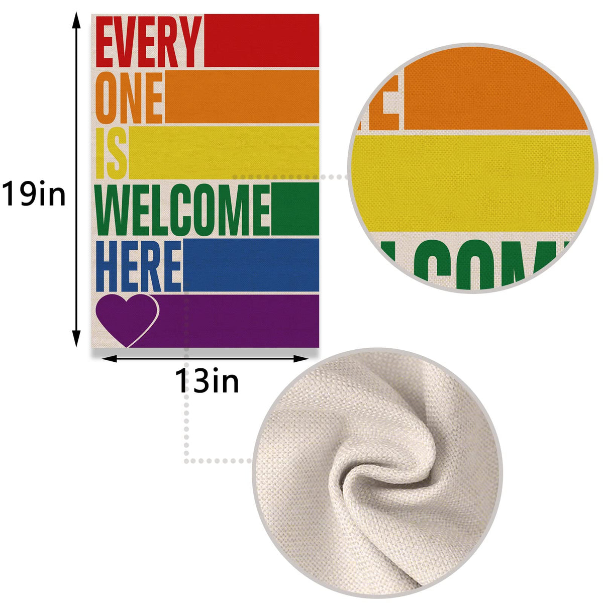 Pudodo Rainbow Welcome flag on flagpole-ready display aids porch Pride vibes.