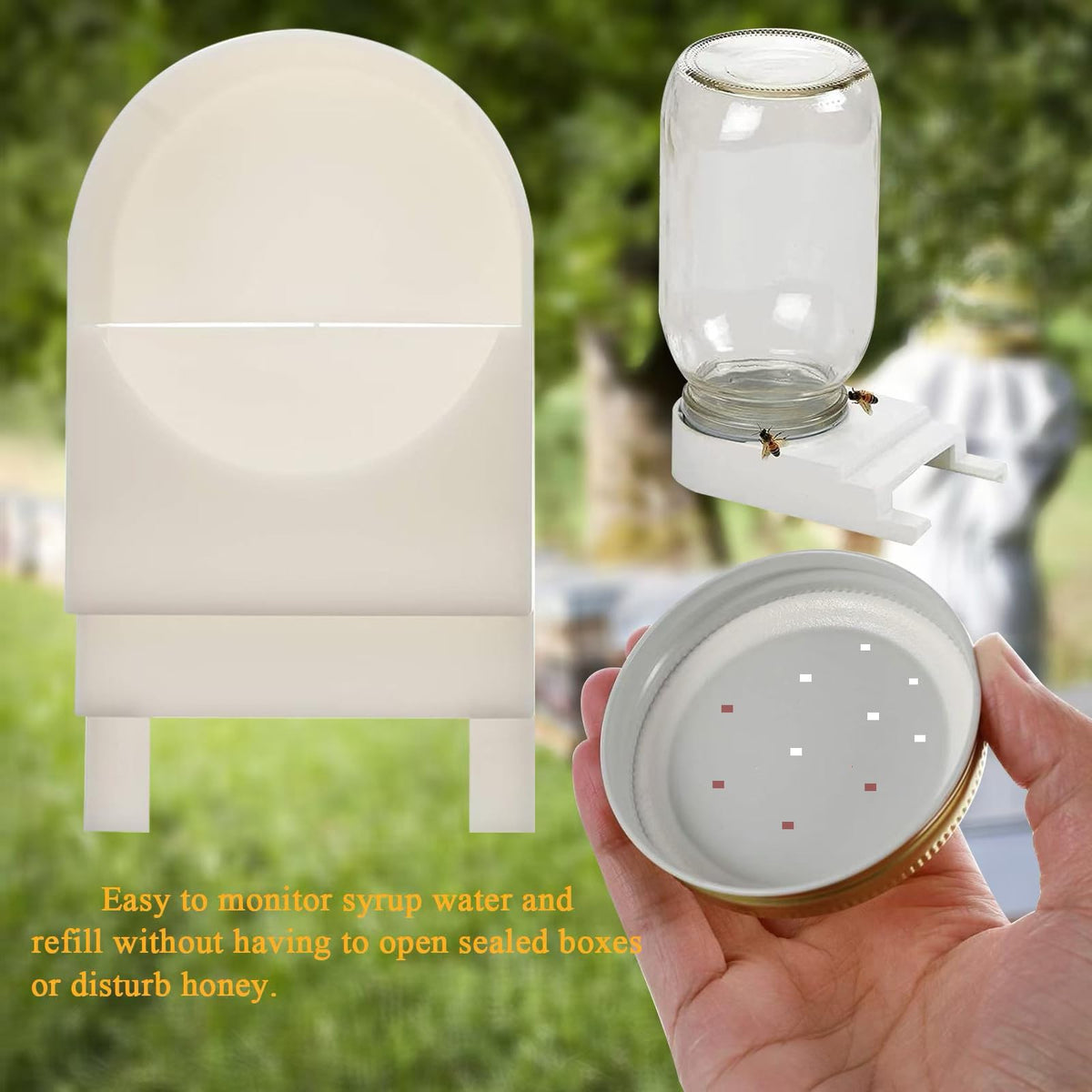 PUERDEAN aluminum cap for bee feeders, corrosion-resistant and long-lasting