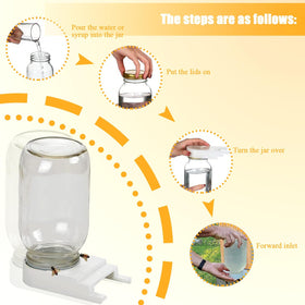 PUERDEAN beehive feeder installs by inverted bottle for quick setup