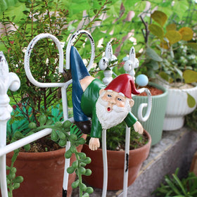 Pujipu cute climbing tortoise flower pot hugger adds playful vertical interest