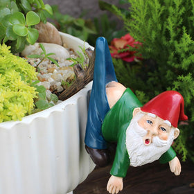 Pujipu resin ornament sculpture for pots adds subtle charm to plant displays