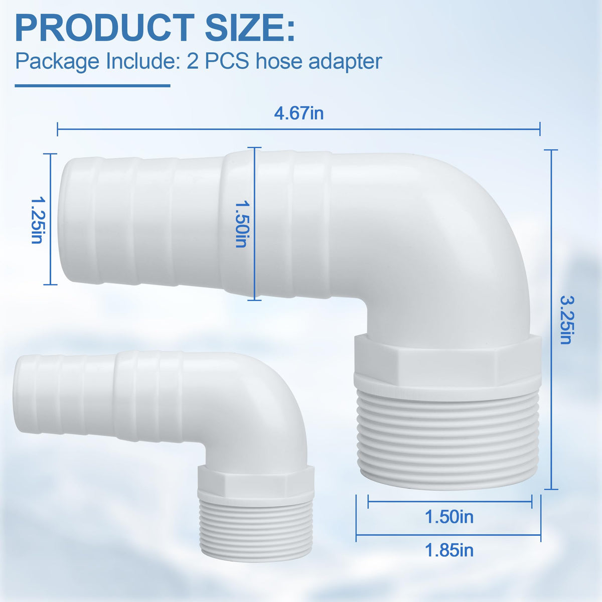 Pulems Hayward-compatible adapter ensures reliable pump and filter fittings.