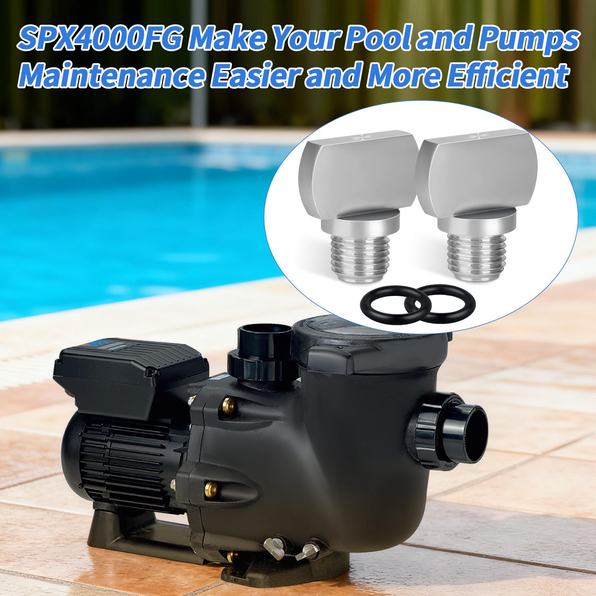 Pulems SPX4000FG drain plug ready for stress-free pool maintenance.