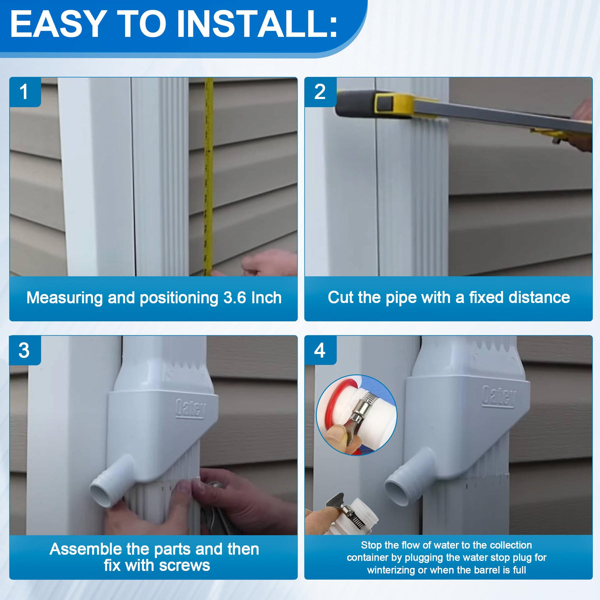 Pulems hose clamp ensures a secure hose connection to the rain barrel
