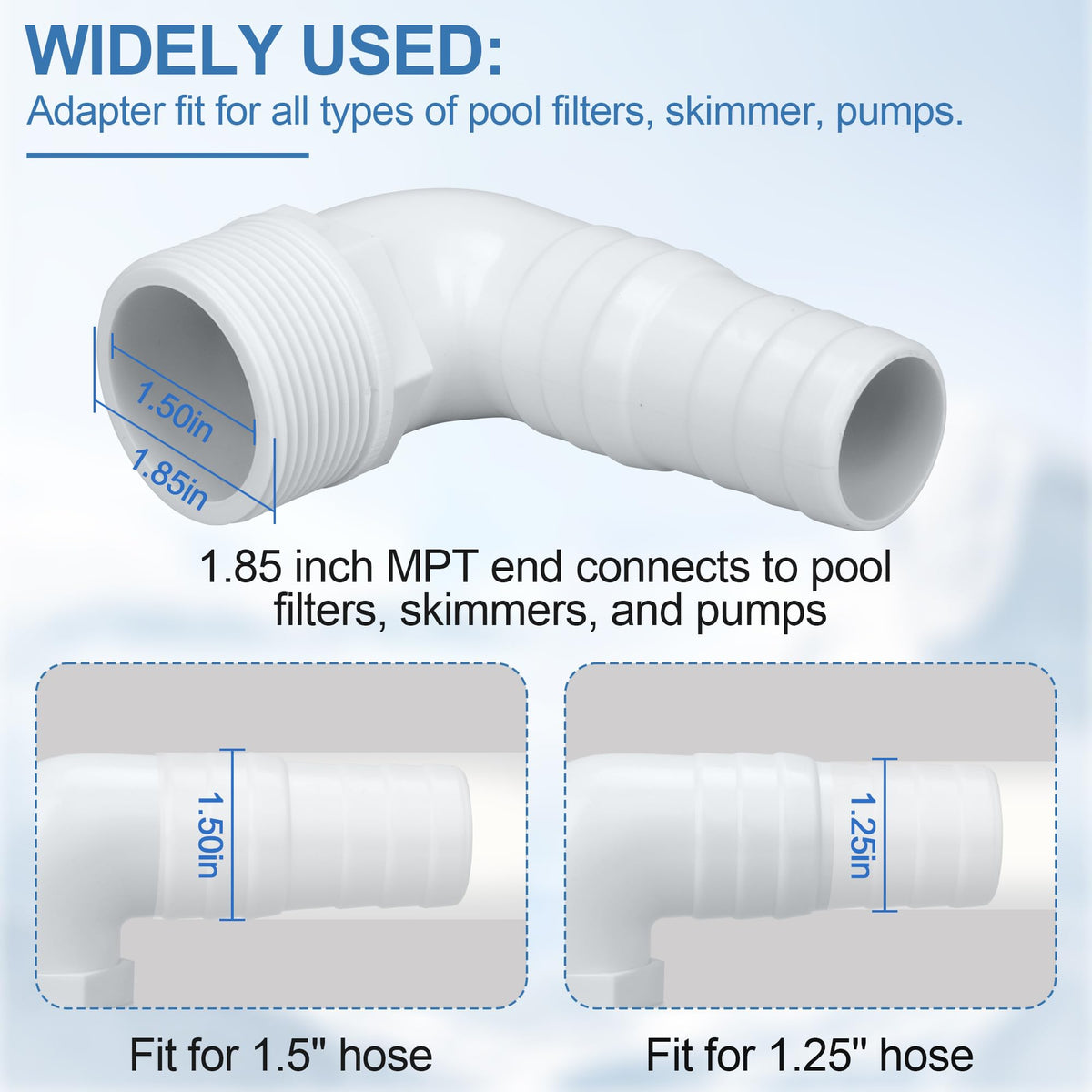 Pulems barbed design delivers tight grip on hoses for secure connections.
