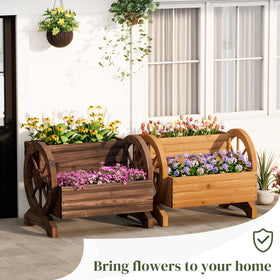 PULIJIAJU easy-assembly wagon planter with hardware included for quick setup.