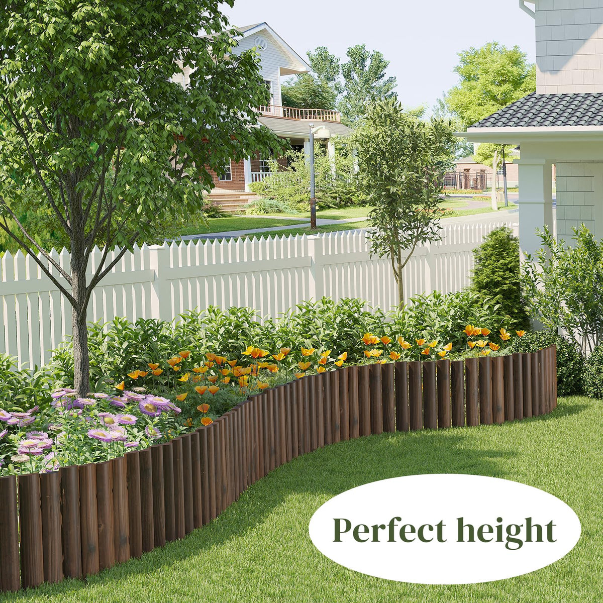PULIJIAJU lawn edging protects beds from foot traffic and soil spread