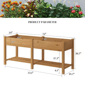 PULIJIAJU planter box with divider ideal for organizing herbs and vegetables
