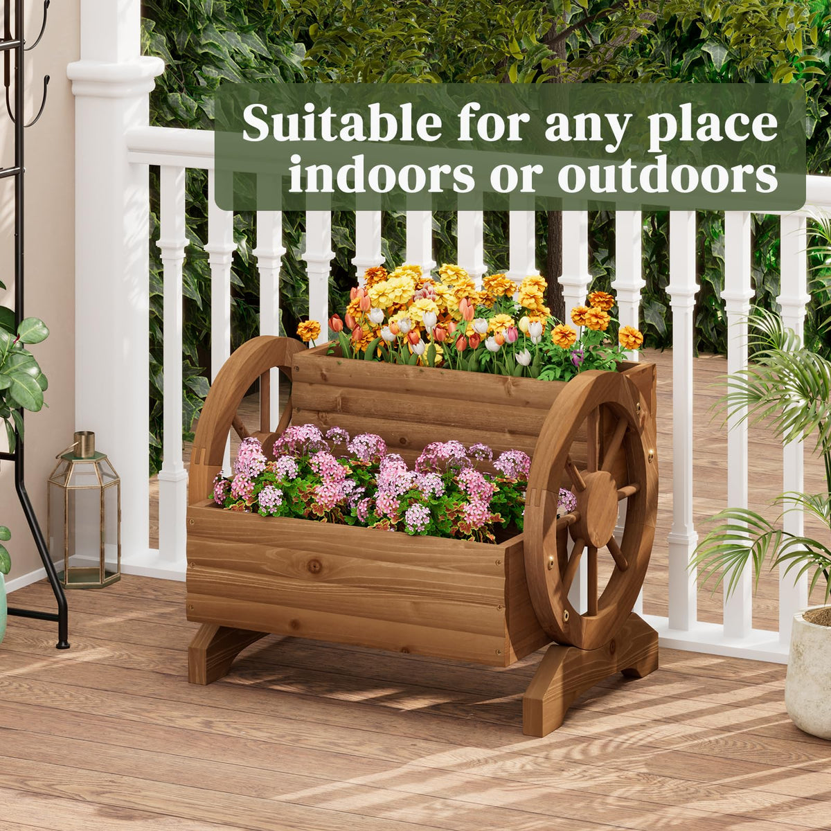 PULIJIAJU planter for flowers and vegetables fits indoor and outdoor setups.