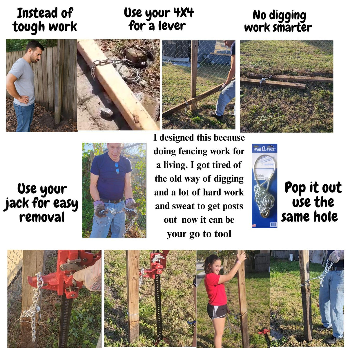 Pull A Post professional-grade tool used by contractors for fence repairs