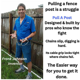 Pull A Post used on a broken wood post during fence repair scenario