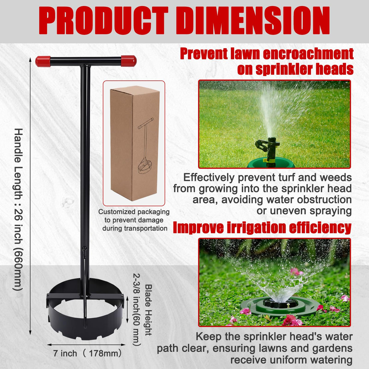 PullCrease trimming around sprinkler head showing neat lawn edges and consistent watering.