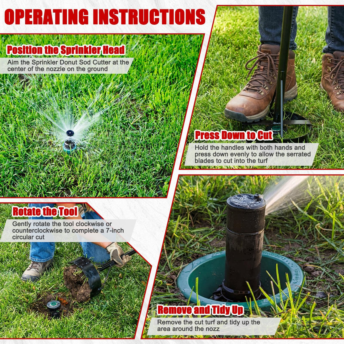 PullCrease steel construction withstands outdoor use for durable performance around lawns.