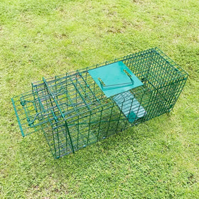 PULOMI trap folded and closed for space-saving storage