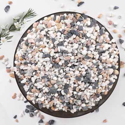 Pulovin 5 lbs small rocks in one fifth inch size for terrariums and plant displays