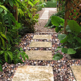 Pulovin multi-color pebbles brighten walkways and container gardens.