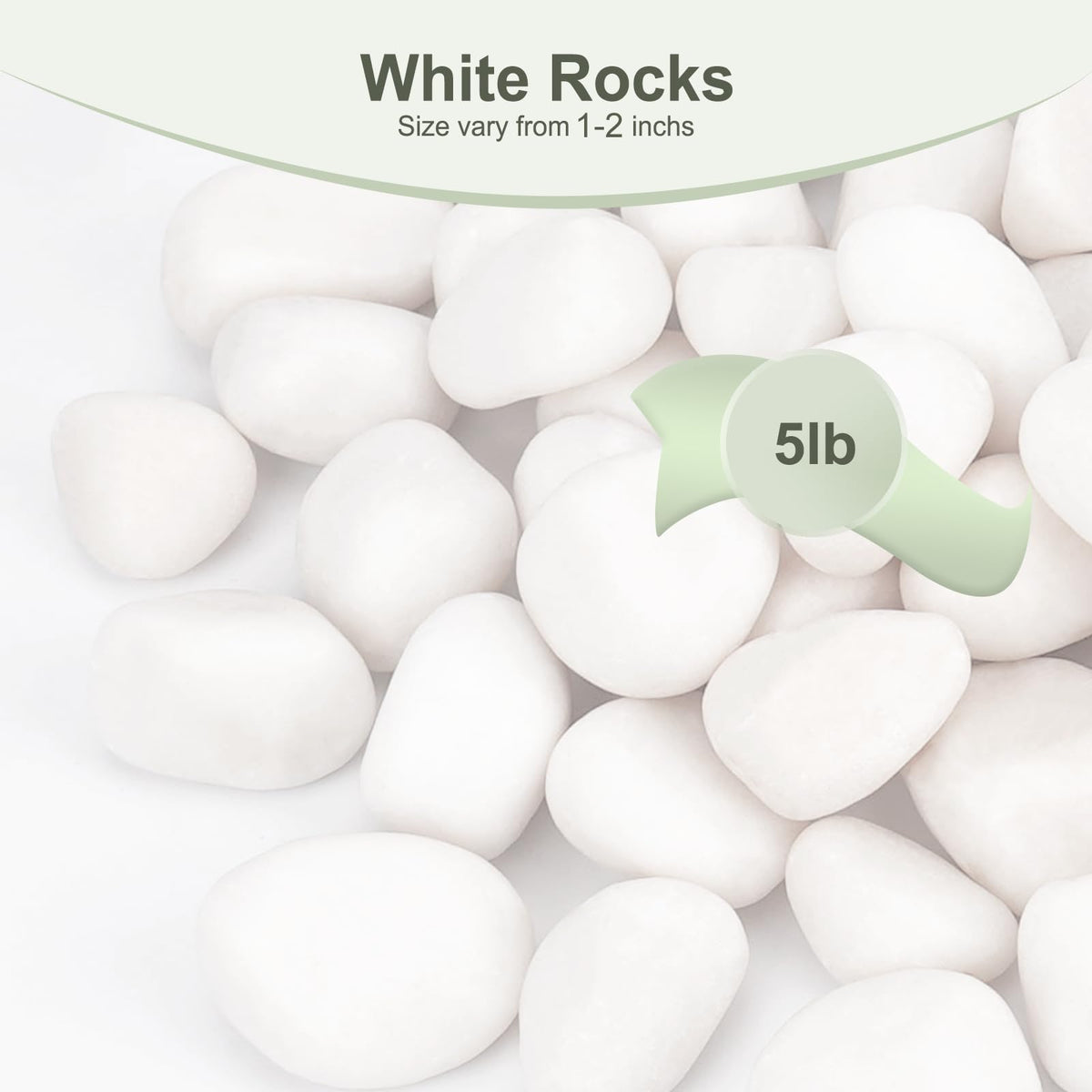 Pulovin white rocks for indoor gardens, brightening shelves with pure, polished surfaces.