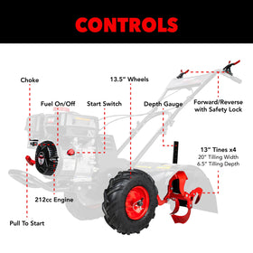 Pulsar four 13-inch tines in action deliver deep tilling