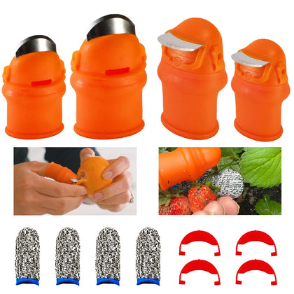 PUMBAA HOME thumb knife set worn on the thumb for easy harvesting.