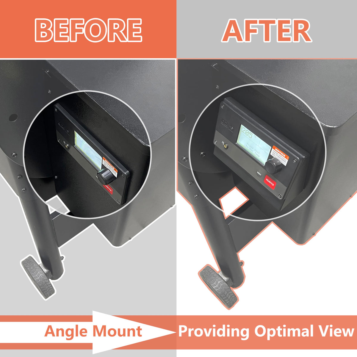 Pumdut d2 controller angle bracket keeps Traeger controls within easy reach