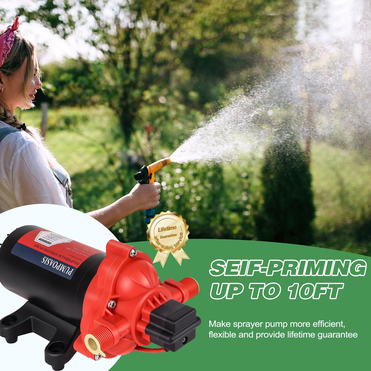 Pumpoasis copper motor construction underlines durable, leak-free operation.