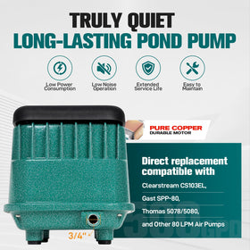 Pumpoasis PA-80 heavy-duty cast aluminum housing shown in rugged outdoor environment