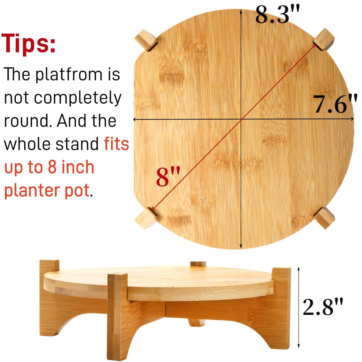 Pumtus bamboo plant stand assembly step shows easy setup.
