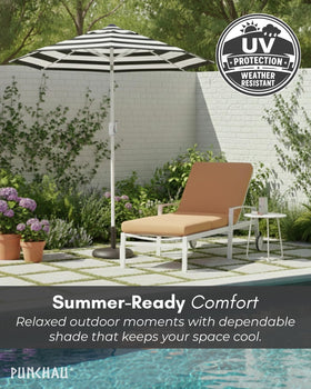 Punchau 6ft boho patio umbrella 6-foot diameter silhouette