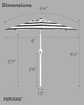 Punchau 6ft boho patio umbrella tilt button enables custom sun coverage