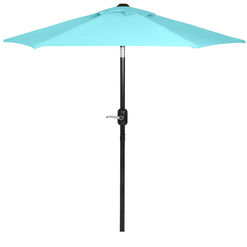 Punchau 6 ft Outdoor Patio Umbrella open crank for effortless shade during outdoor lounging.