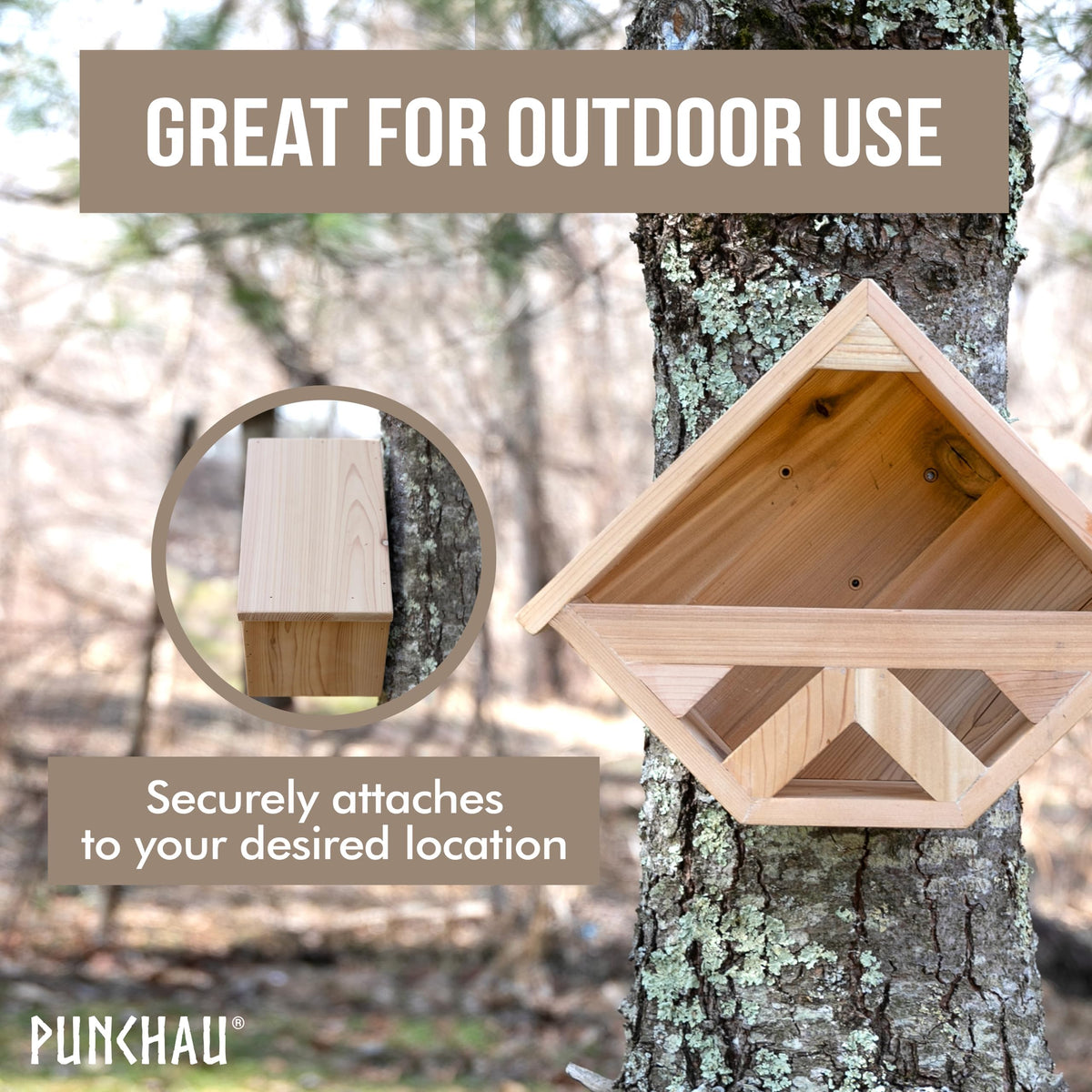 Punchau dove nesting box installation shows included screws for secure mounting.