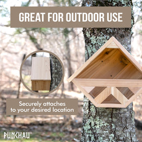 Punchau dove nesting box installation shows included screws for secure mounting.