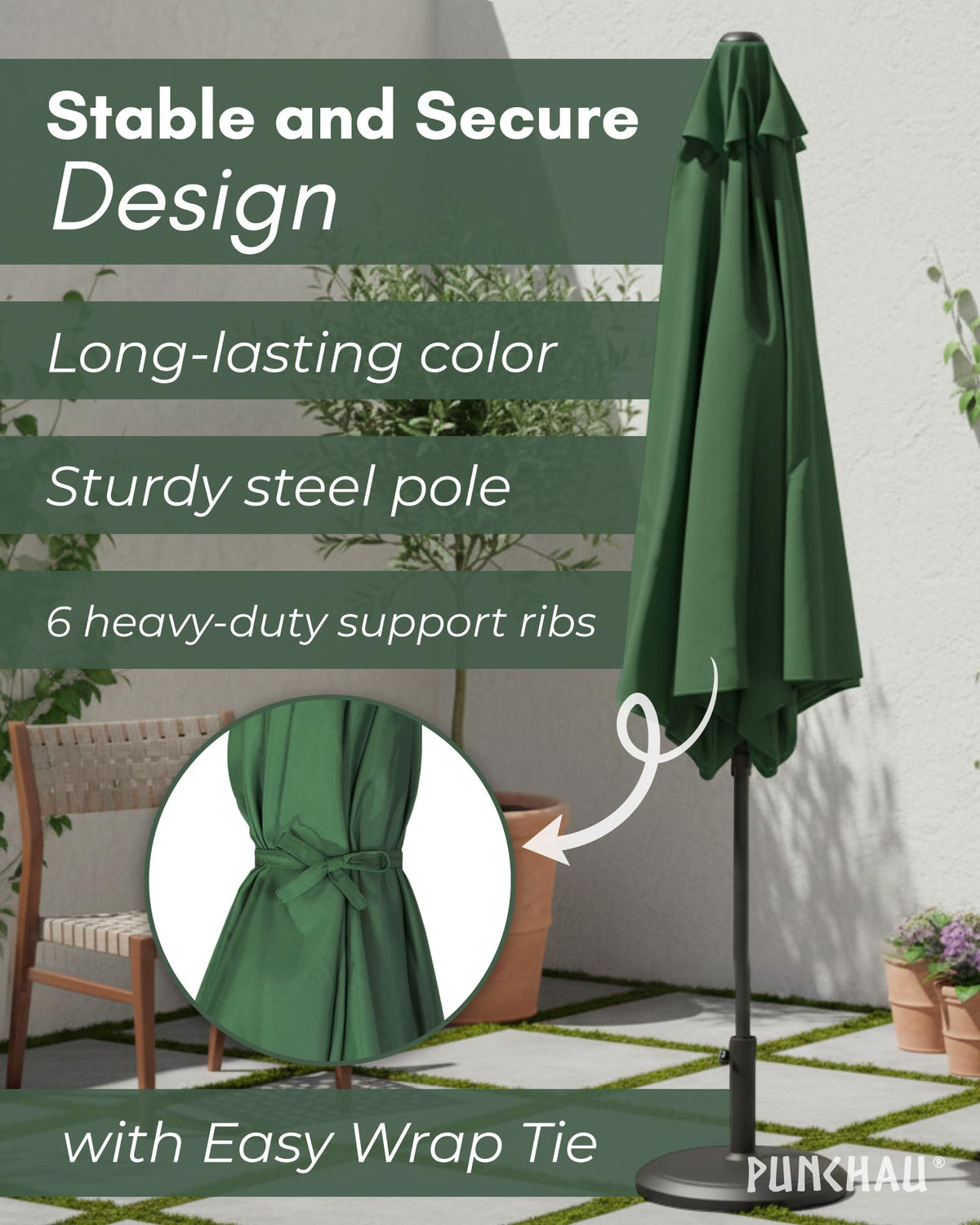 Punchau durable patio umbrella suitable for outdoors and daily use
