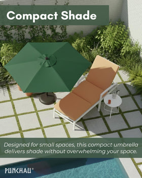 Punchau fade-resistant fabric umbrella maintains color under bright sun