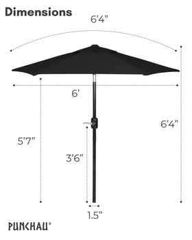 Punchau patio umbrella tilt with push button for adjustable shade control