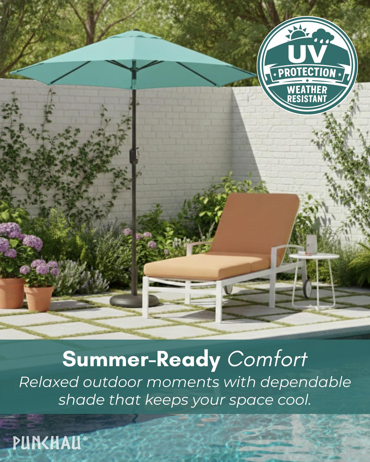 Punchau setup on a patio scene shows versatile placement options.
