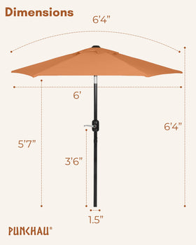 Punchau outdoor umbrella tilt button for easy sun coverage