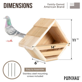 Punchau Dove Nesting Box rough-cut cedar texture mimics natural habitat
