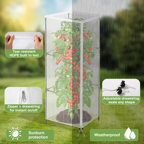 Puobao drawstring bottom secures the cage against wind and pests