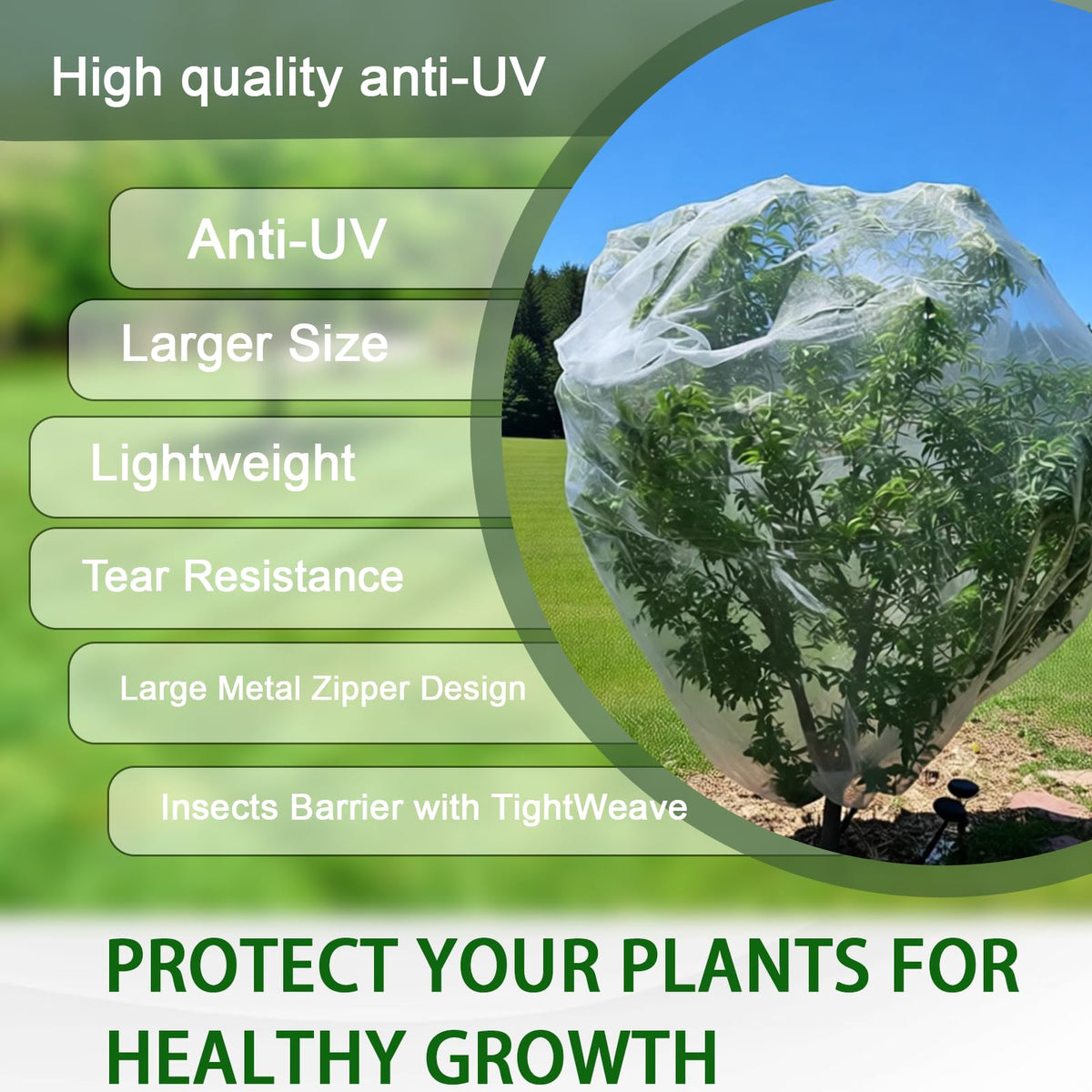 Puobao easy-access zipper and drawstring for quick harvests.