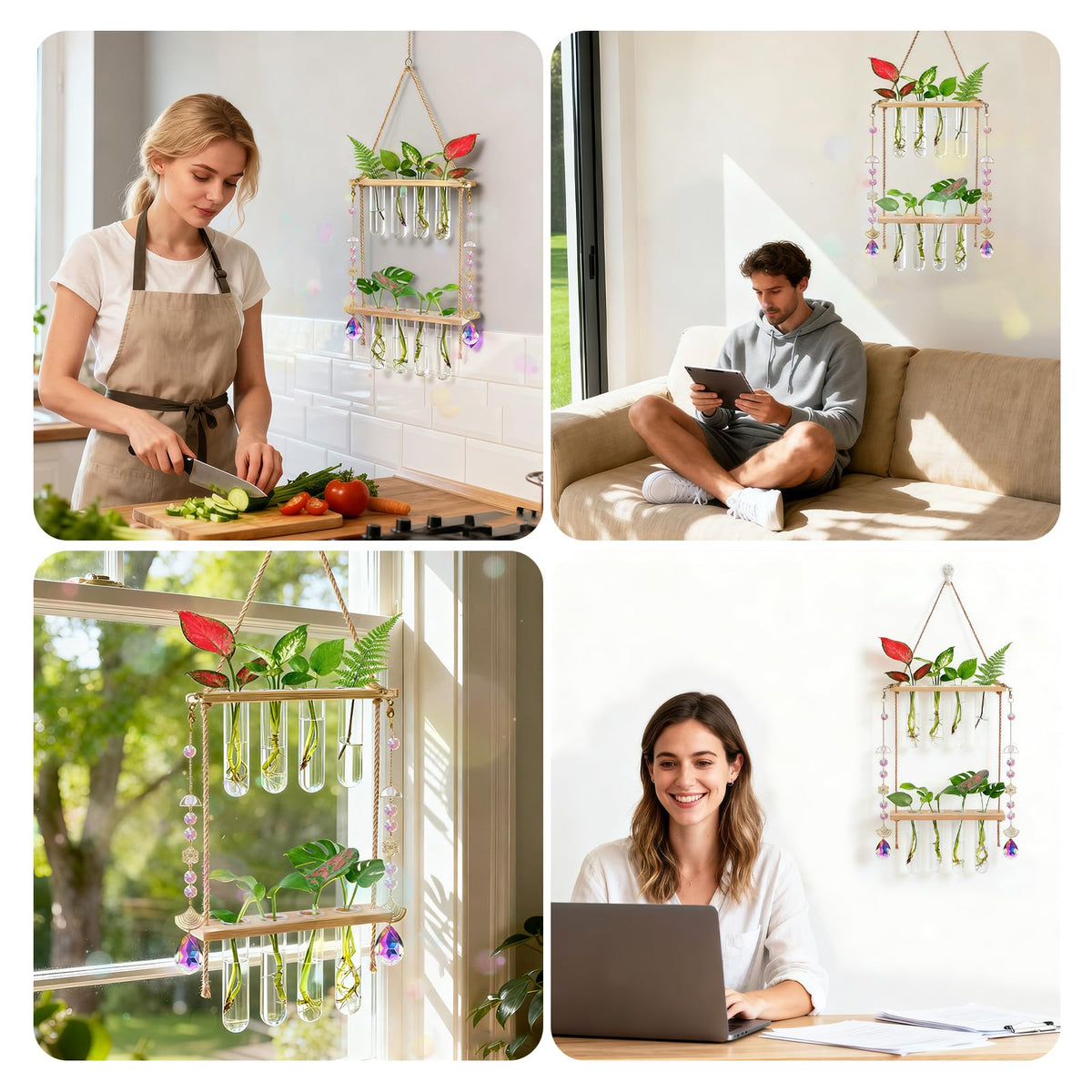 Puoqu glass test tubes display plants as a stylish mini vase.