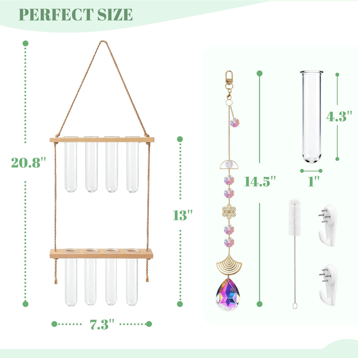 Puoqu two-tier wall planter enhances decor with vertical plant displays.