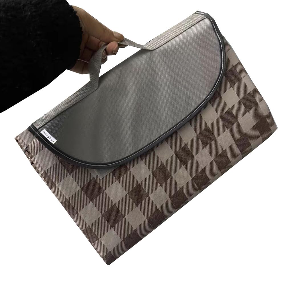 PUPOPIK picnic blanket shows the 80x60 inch size for roomy family picnics.