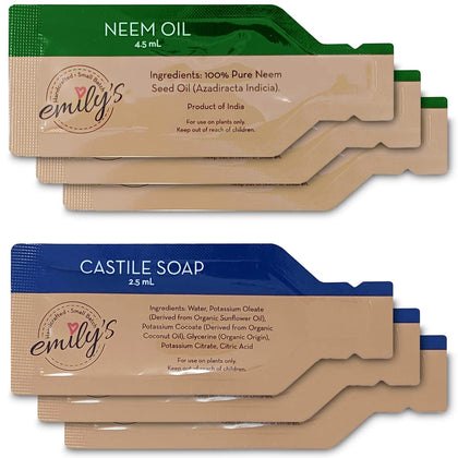 Pure Body Naturals Emily's Neem oil packets ready for DIY plant spray