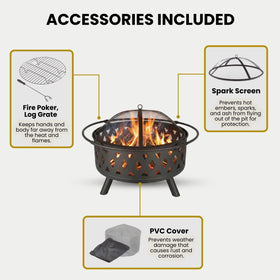 Pure Garden log grate supports efficient airflow and ash control